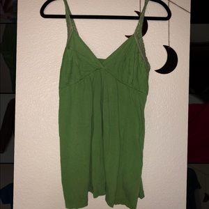 Green long float shirt with lace detail!!